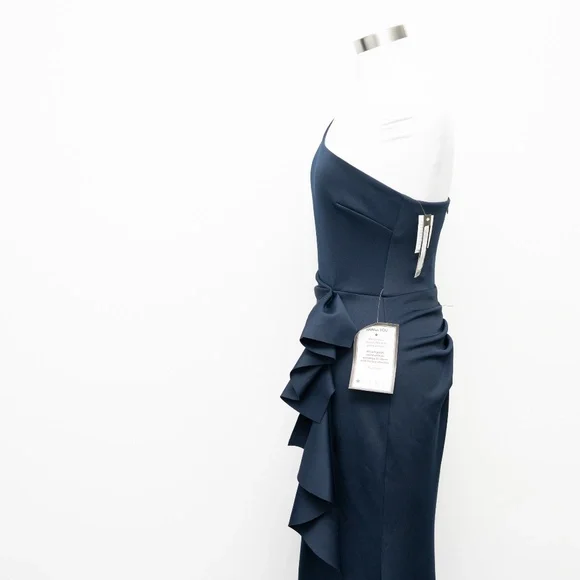 Xscape - One-Shoulder Ruffle Side Gown Style 4795X - Picture 12 of 14